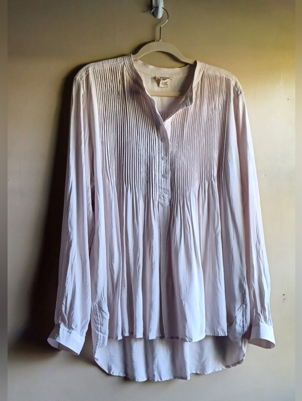 SUNDANCE Pleated Popover Long Sleeves Blouse XL